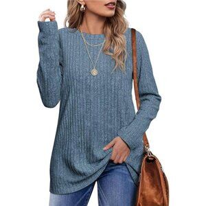 Long Sleeve Shirts for Women Loose Fit Crew Neck Tunic Tops Blouse
